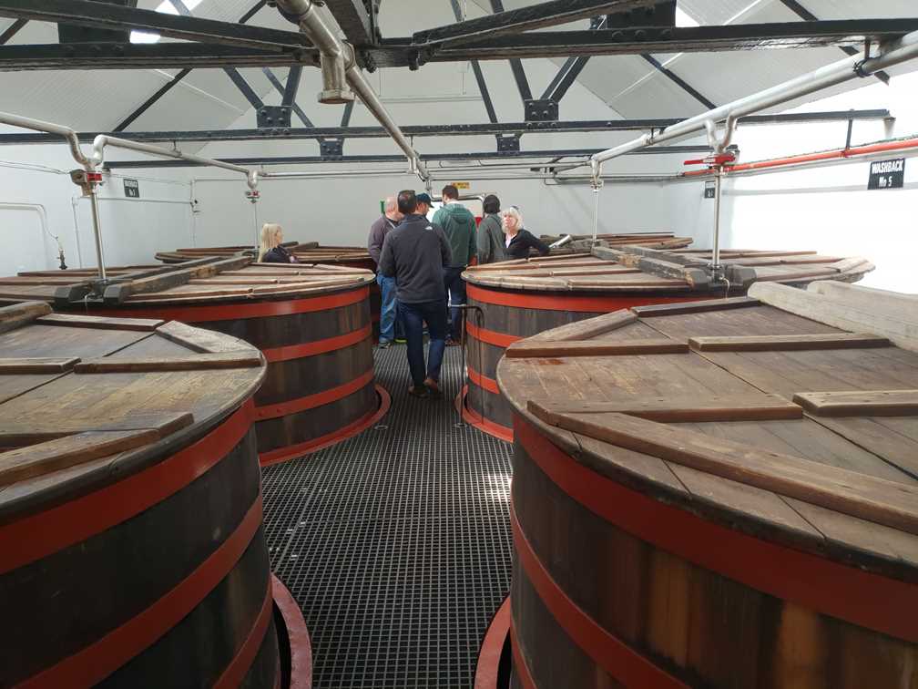 Fermentation in the Knockduh whisky distillery
