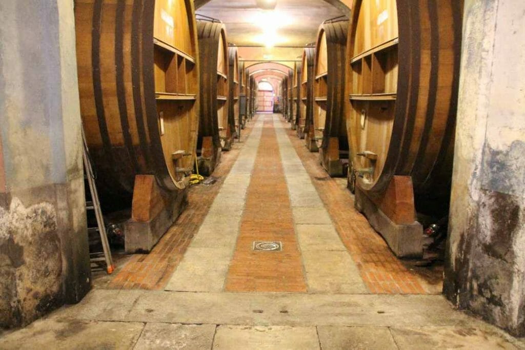 In the wine cellar at Fontanafredda, a must visit on a trip to Northern Italy