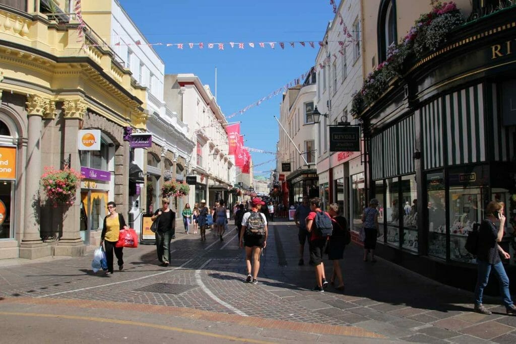 Scene from a street in St Helier
