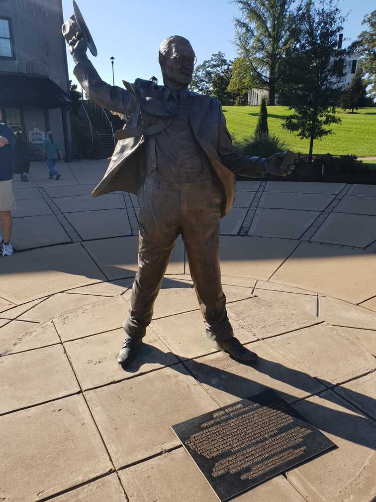 Statue of Jim Beam outside the distillery