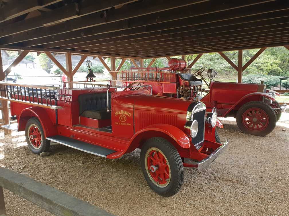 Two vintage looking fire engines