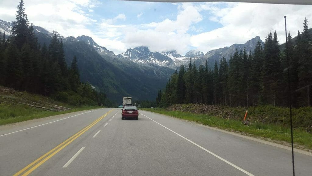 View from window driving along for units of measurement