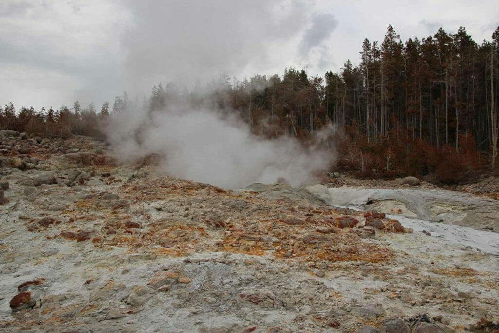 Steaming geyser is one of the highlights of Yellowstone