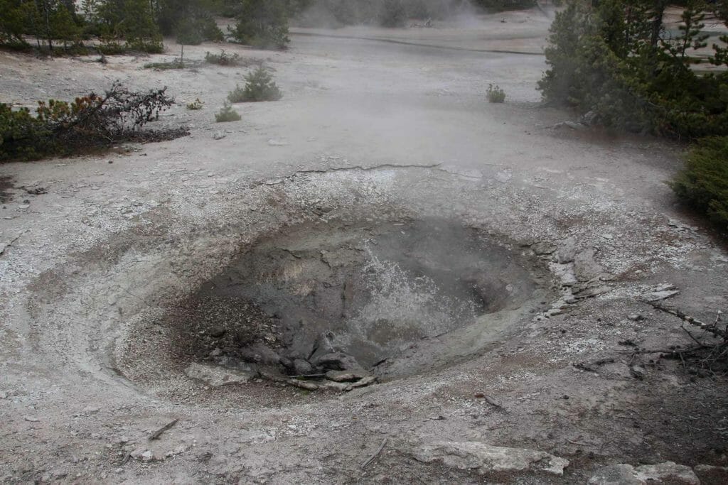 Water boiling in a geyser