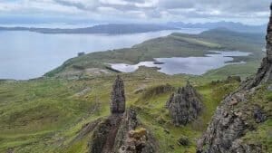 Looking down on the Old Man of Storr 