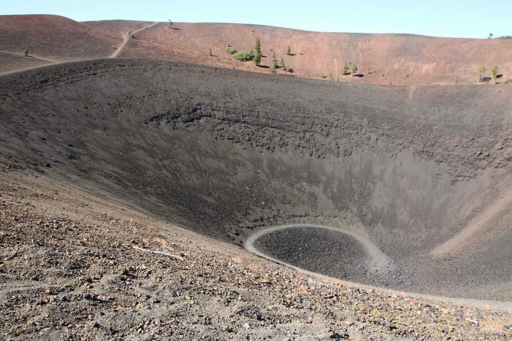 Looking down into the crater