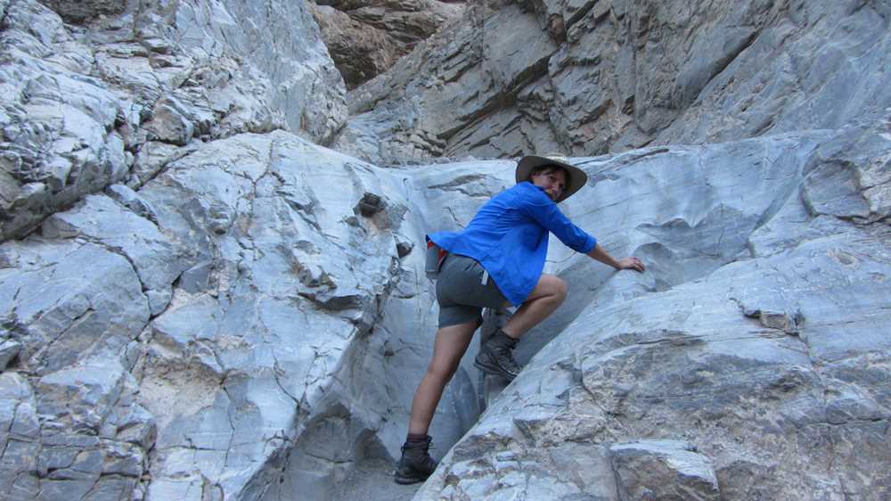 Climbing in Mosaic Canyon, Death Valley