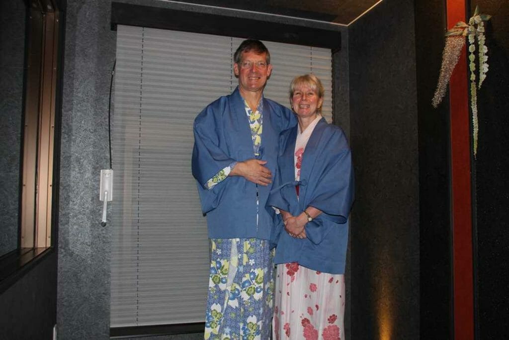 Wearing the yukata