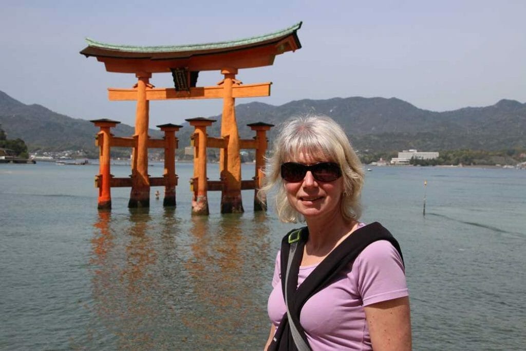 Pictured with the torii gate