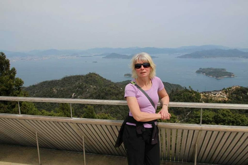 View from the top of the cable car on Miyajima