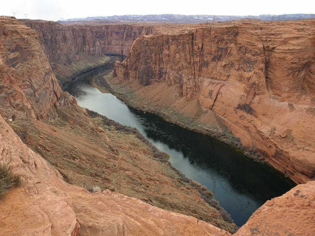 View down the Colorado River from the Glen Canyon Dam