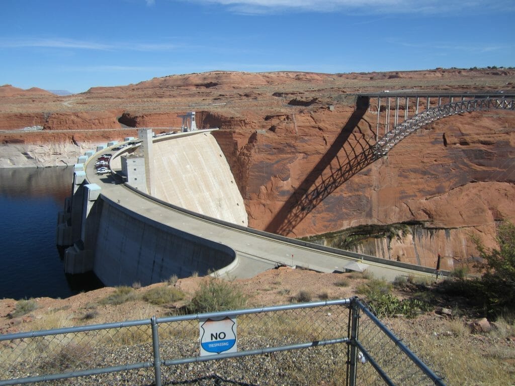 View of the Glen Canyon Dam, definitely on the list of what to see in Page