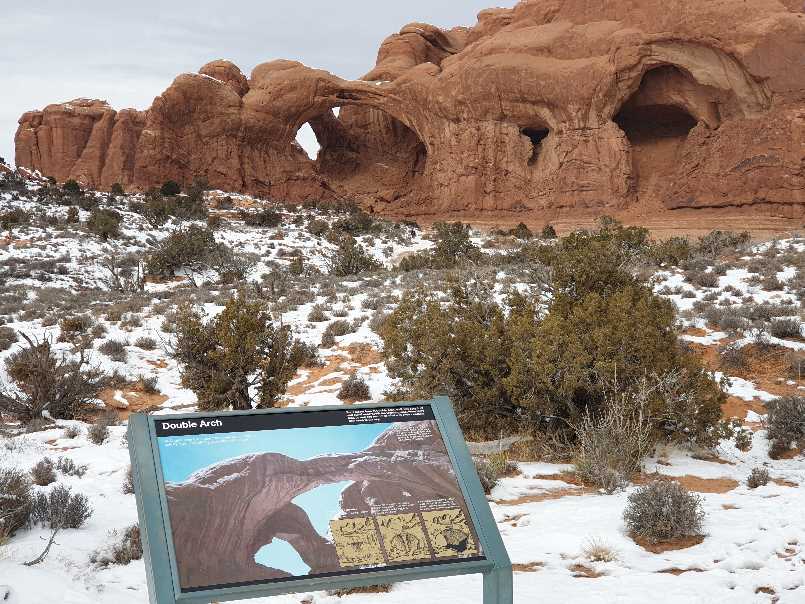 Double Arch with information board in foreground