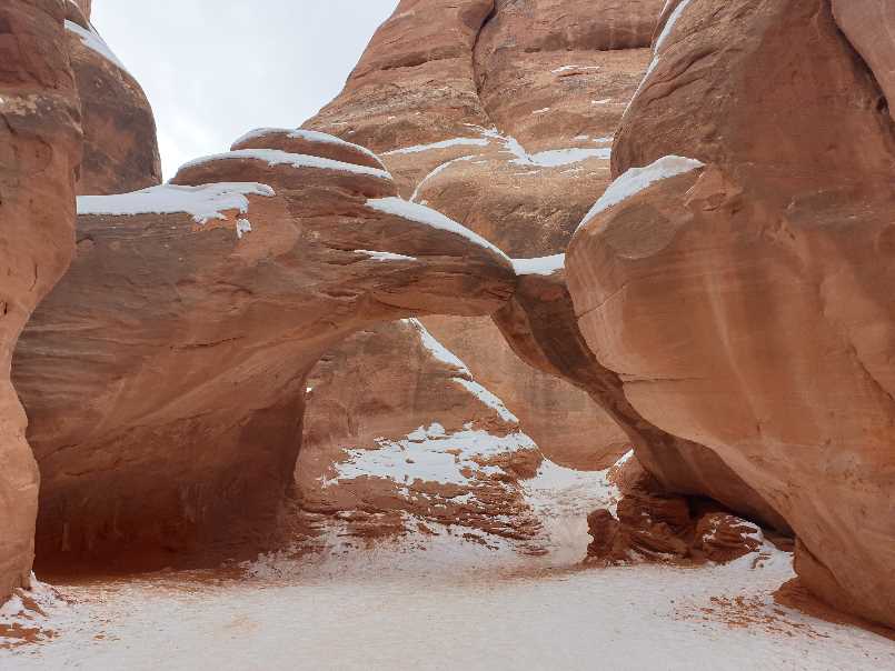 Sand Dune Arch on a winter visit to Arches NP