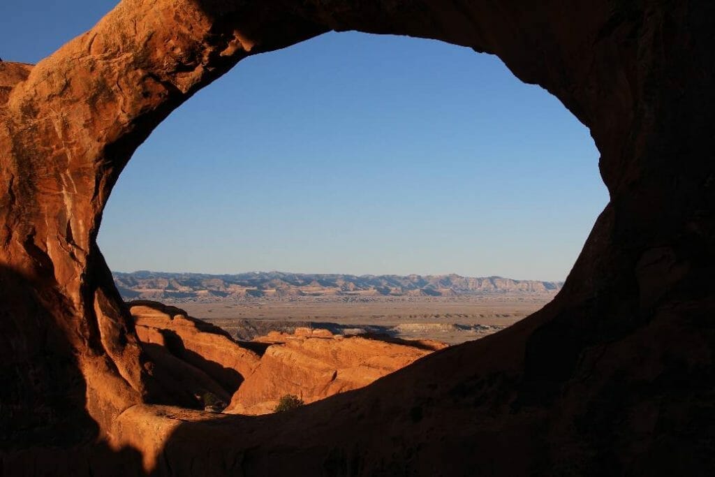 Double O Arch on one day in Arches National Park visit