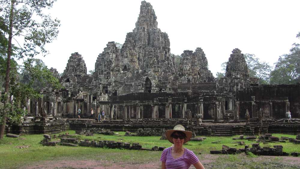Bayon Temple on Cambodia by bike tour