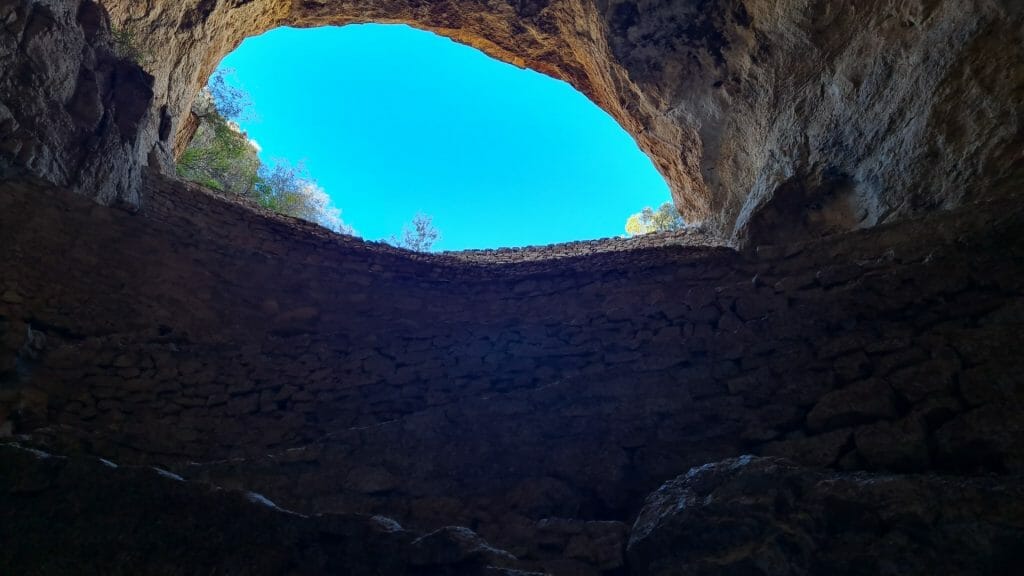 Looking back up to the Natural Entrance from inside Carlsbad Caverns