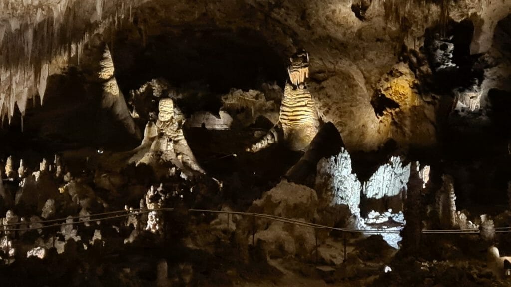 Rocky figures inside Carlsbad Caverns