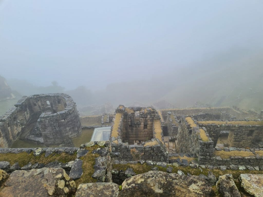Machu Picchu in fog