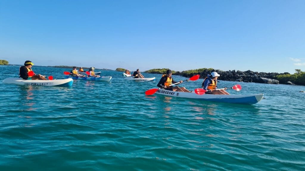 People in kayaks on the water