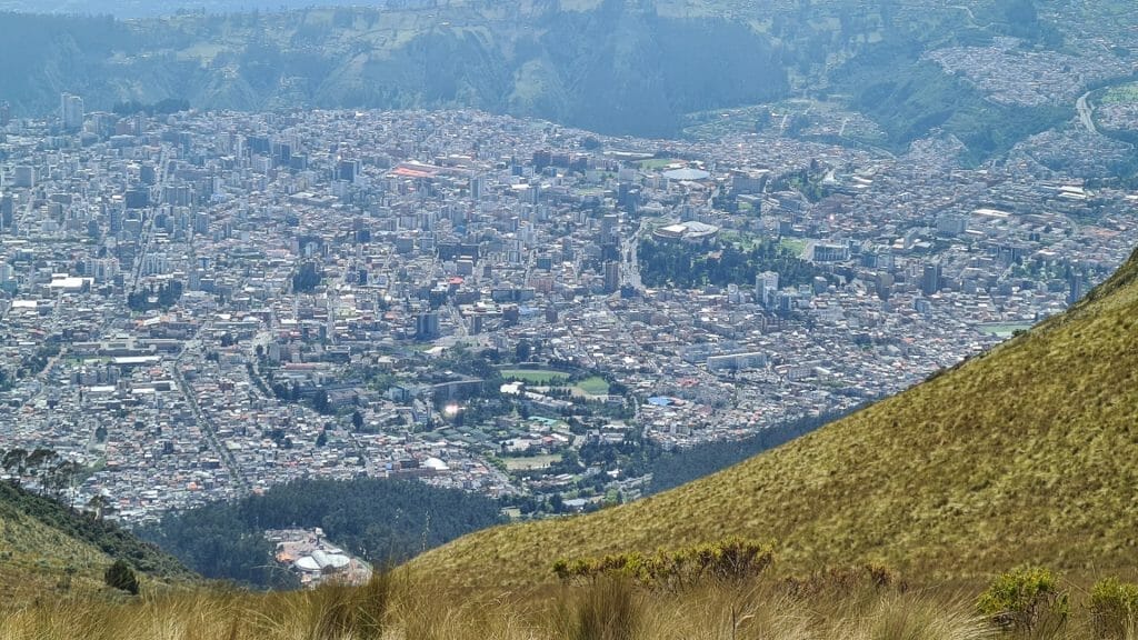 View over Quito from top of teleferico