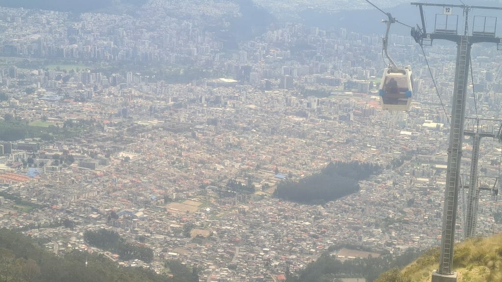Cable car on the Teleferico in Quito 
