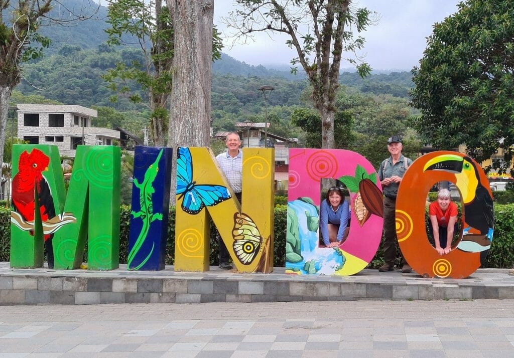 Large colourful Mindo sign on one day in Mindo trip