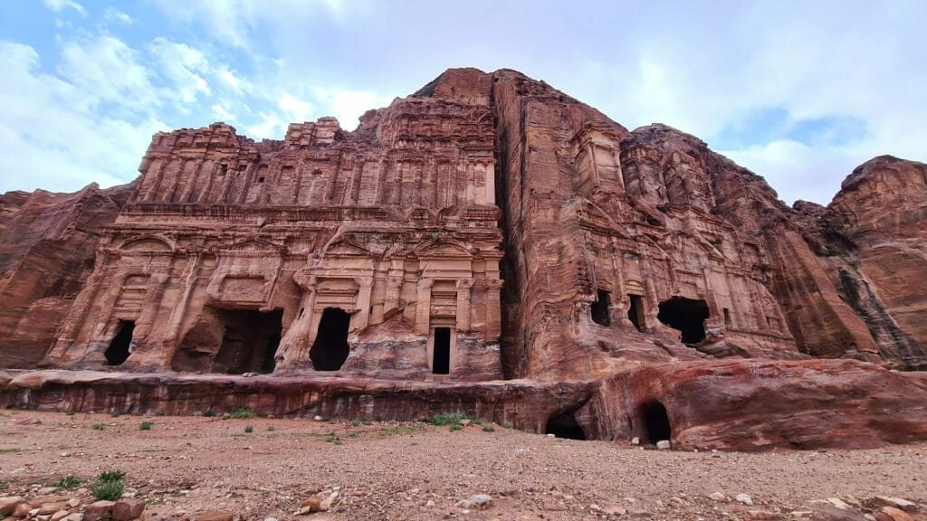 Royal tomb carved into red rock