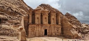 The Monastery carved into the rock inside Petra