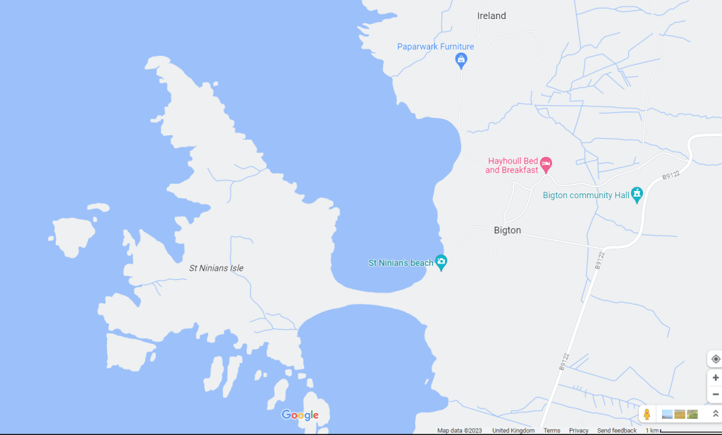 Map of St Ninian's Isle on Shetland