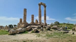 Pillars and fallen stones from Temple of Hercules in Amman