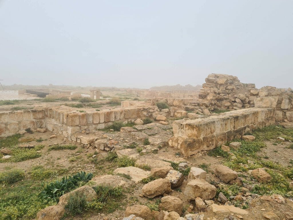 View of fallen stones at Machaerus