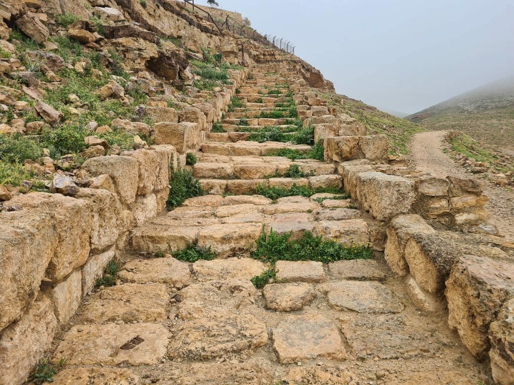 Steps leading down from Machaerus