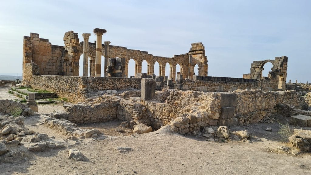 Ruined building with arches in Volubiis